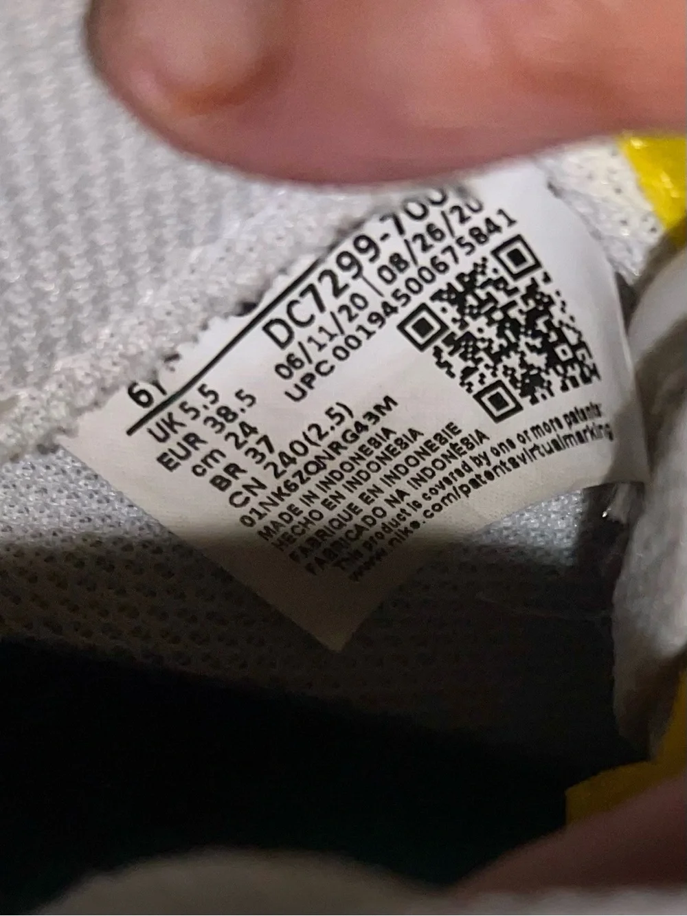 Nike Air Force 1 Low “Happy Pineapple” Yellow |kids 6Y/ ladies 7